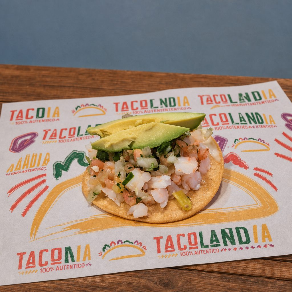 Tostada De Camarón / Shrimp on a Crispy Tortilla.